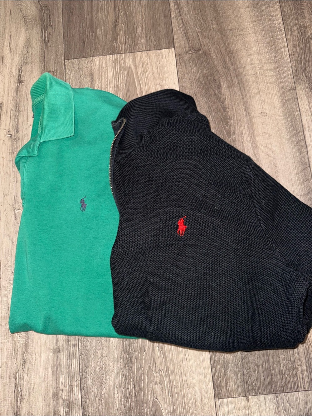 Polo by Ralph Lauren Green Polo & Black Zip Knit Sweater Bundle
